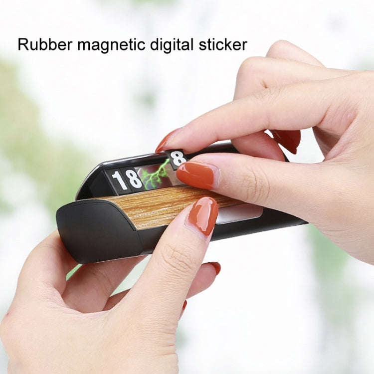 Hidden Luminous Temporary Parking Sign With Car Number, Color: Imitation Wood Grain