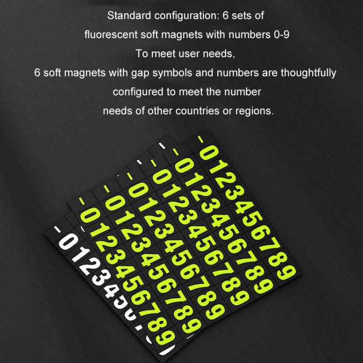 Hidden Luminous Temporary Parking Sign With Car Number, Color: Imitation Wood Grain