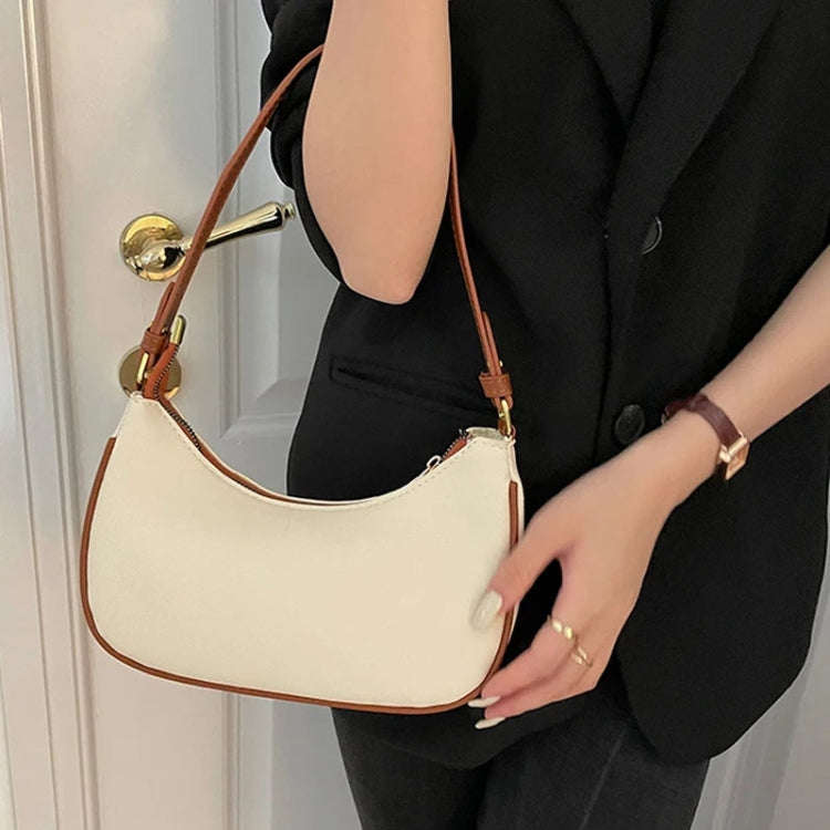 Niche Crescent Women Armpit Bag Single Shoulder Handbag(Black)