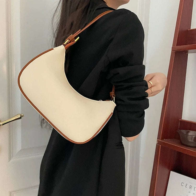 Niche Crescent Women Armpit Bag Single Shoulder Handbag(Black)