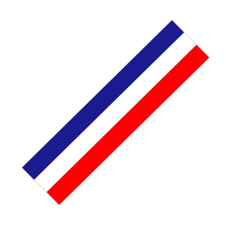 2pcs Steering Wheel Three-color Label Car Modification Film, Pattern: France Flag