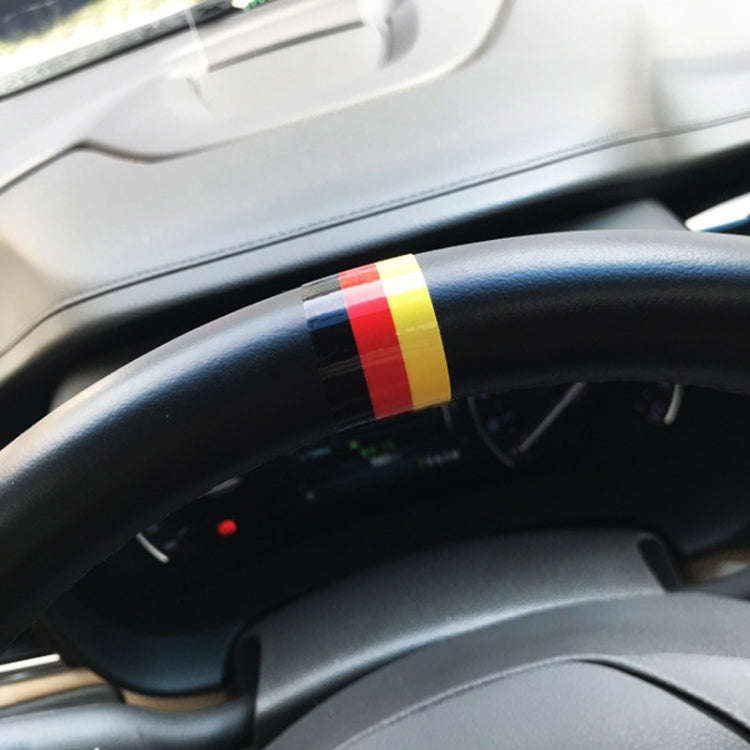 2pcs Steering Wheel Three-color Label Car Modification Film, Pattern: German Flag