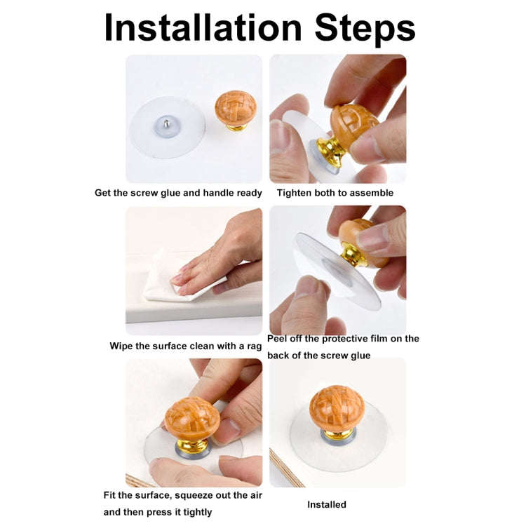 Hole-free Wardrobe Handles Drawer Glass Door Adhesive Household Round Handle, Spec: I