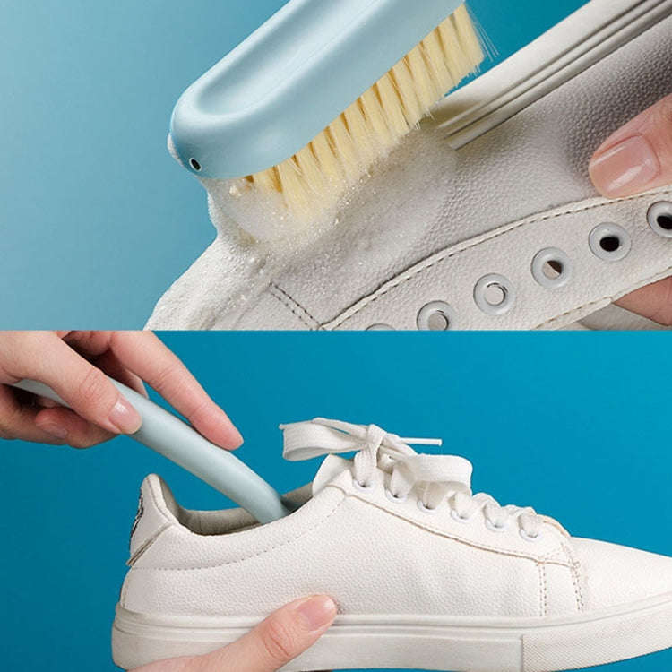 Household Long Handle Shoe Brush Hangable Multi-functional Soft Bristle Cleaning Brush(Blue)