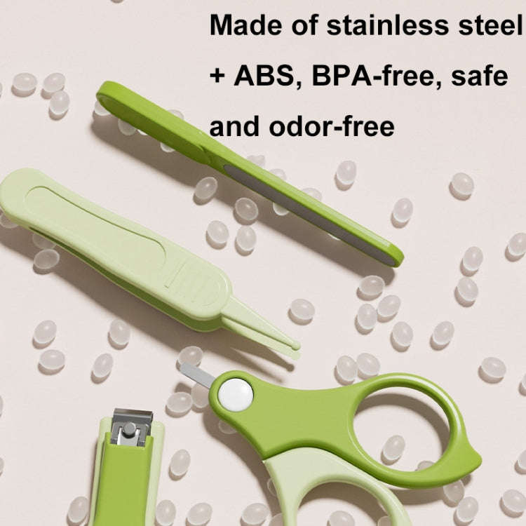 4-in-1 Baby Nail Clipper Set Travel Portable Baby Care Kit(Green)