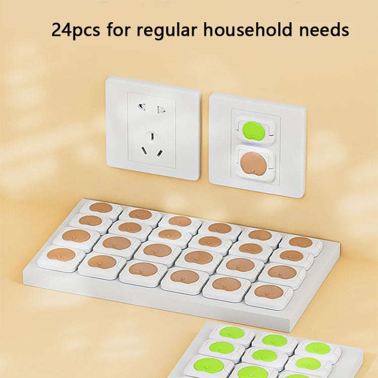 24pcs /Pack Children Anti-Shock Swivel Socket Protective Cap Power Jack Cover(Brown)