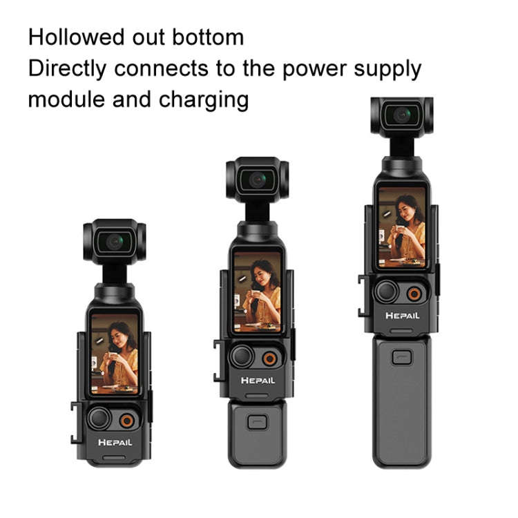 For DJI Osmo Pocket 3 HEPAIL Extended Adapter Protective Bezel Extension Handle Cold Shoe Adapter...