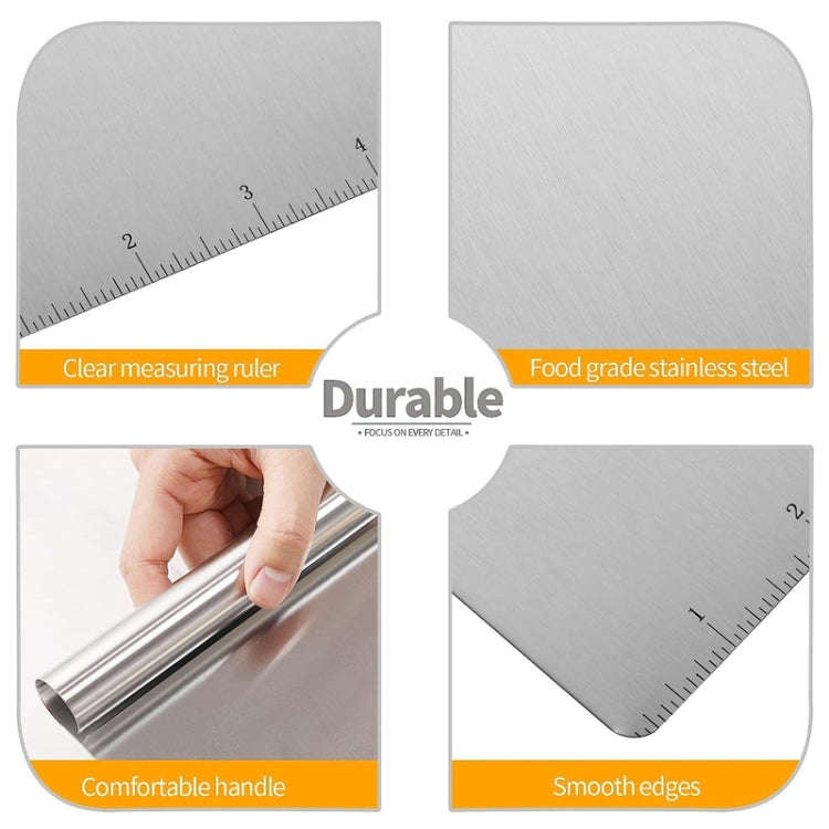 Kitchen Stainless Steel Noodle Scraper Flour Scooper With Scale