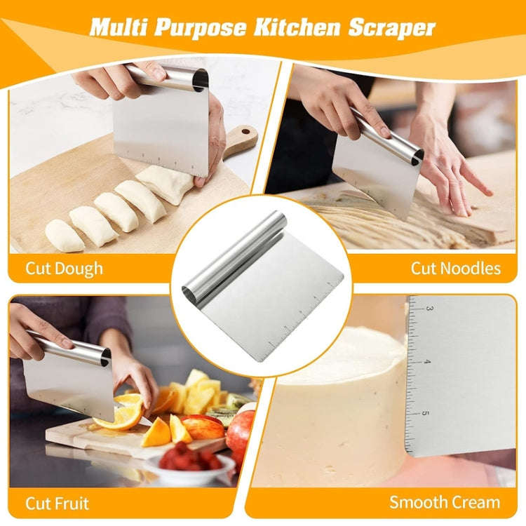 Kitchen Stainless Steel Noodle Scraper Flour Scooper With Scale