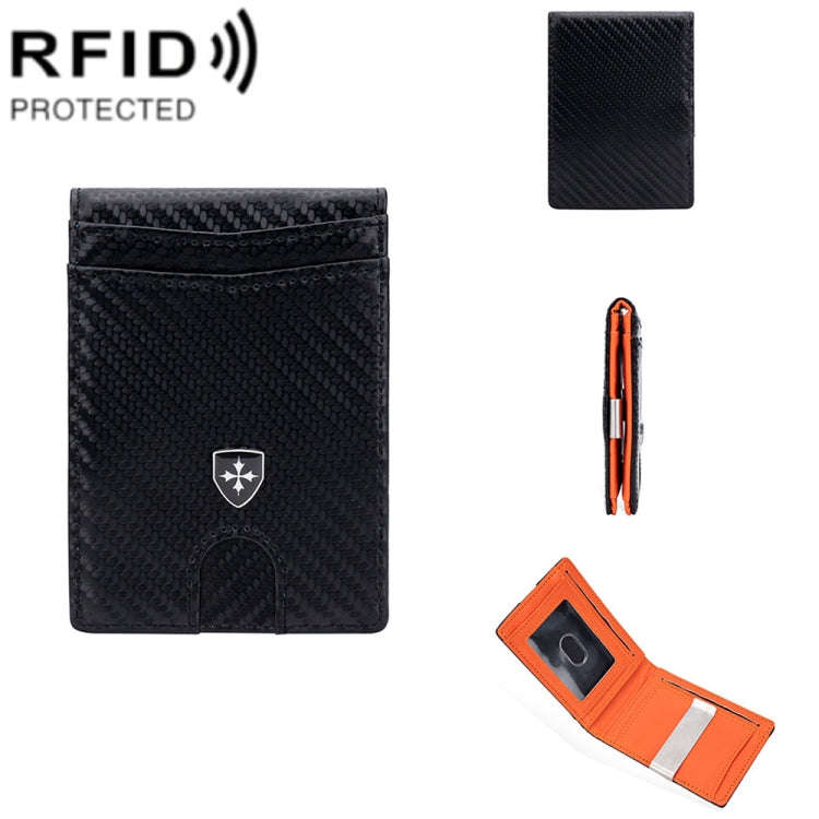 Baellerry RFID Anti-Theft Multi-Card Slot Contrasting Color Wallet Card Holder(Black Orange)