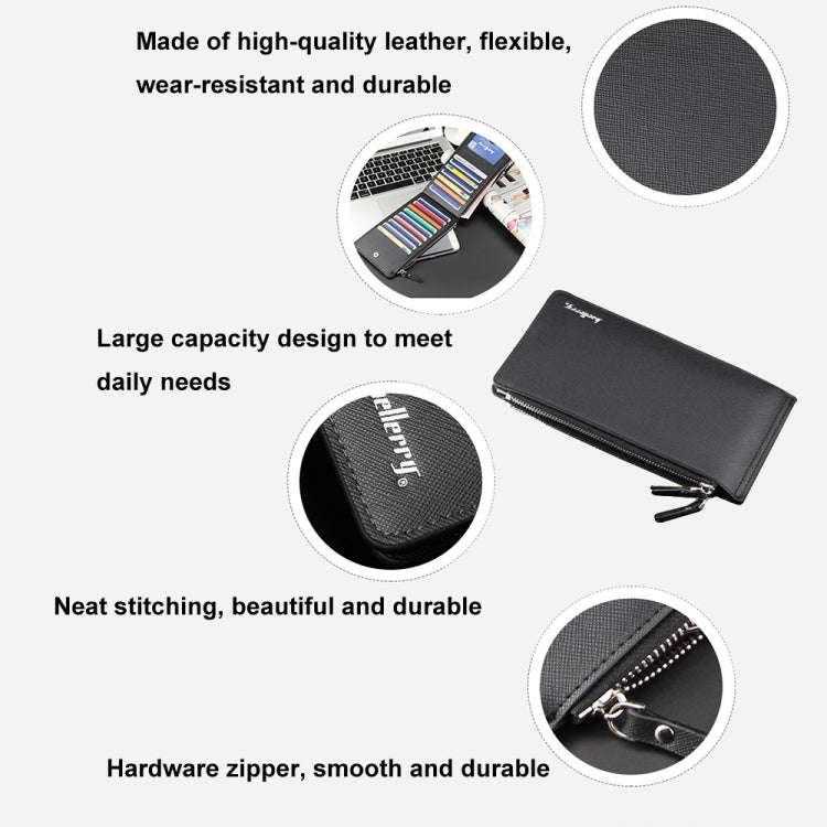 Baellerry CA013 Casual Multi-card Slot Long Wallet Multifunctional Ultra-thin Card Holder(Black)