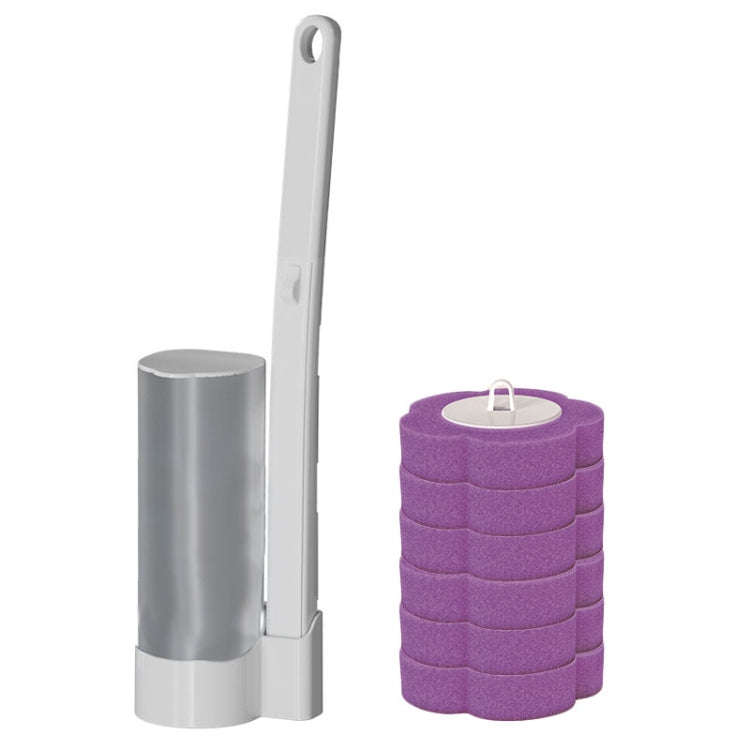 With 6pcs Lavender Scent Brush Heads Disposable Toilet Brush Dissolving Replacement Brush Toilet ...