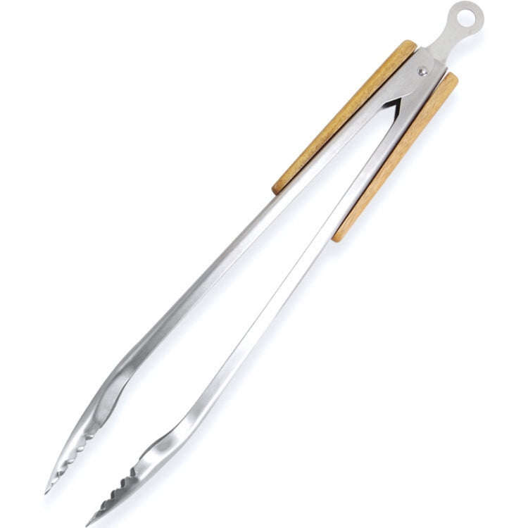 Household Stainless Steel Food Clip Kitchen Baking Barbecue Clamp, Model: Bamboo Handle