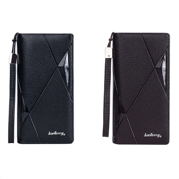 Baellerry S1240 Lychee Pattern Business Casual Zipper Long Wallet Multi-card Slot Clutch Bag(Black)