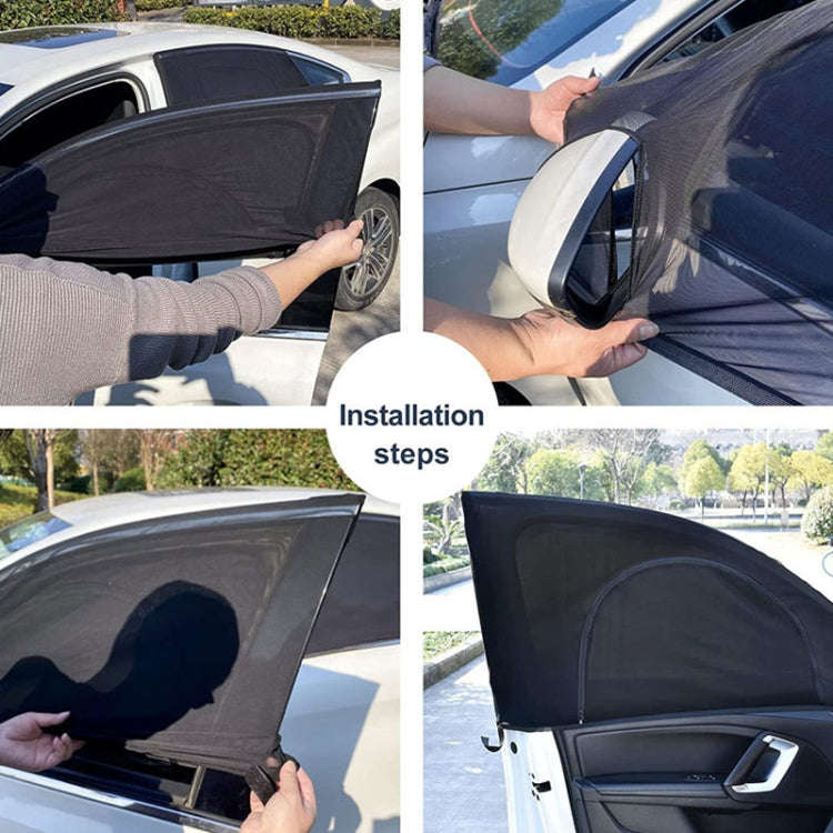 Car Sun Protection Anti-mosquito Window Zipper Sunshade(Front Window (Main+Auxiliary))