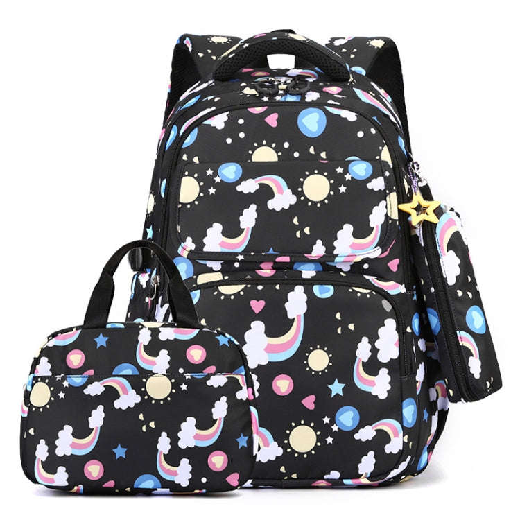 3 In 1 Kids  School Backpack Small Student Book Bag with Lunch Bag  Pencil Case(Black)