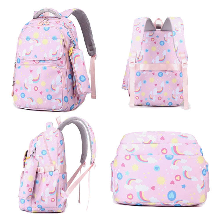 3 In 1 Kids  School Backpack Small Student Book Bag with Lunch Bag  Pencil Case(Pink)
