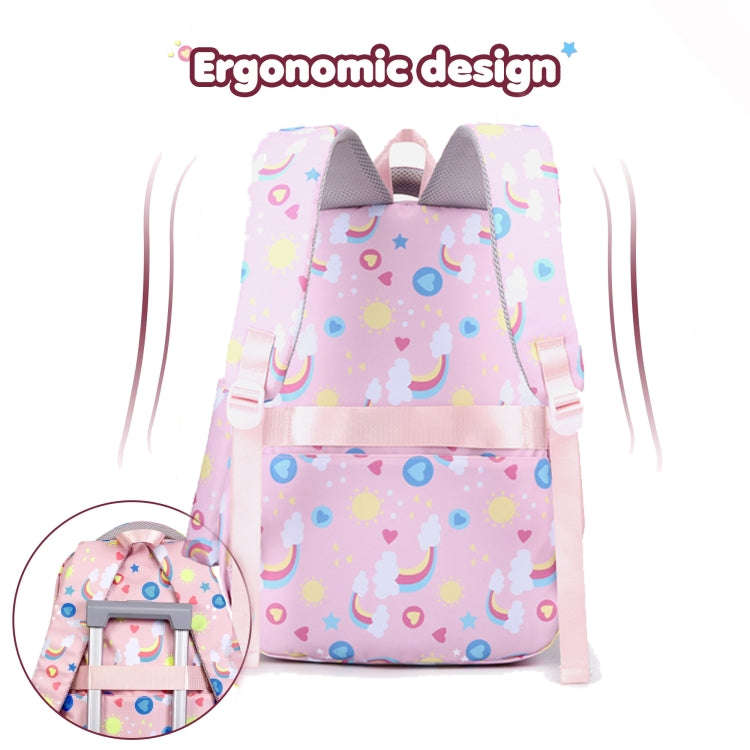 3 In 1 Kids  School Backpack Small Student Book Bag with Lunch Bag  Pencil Case(Pink)