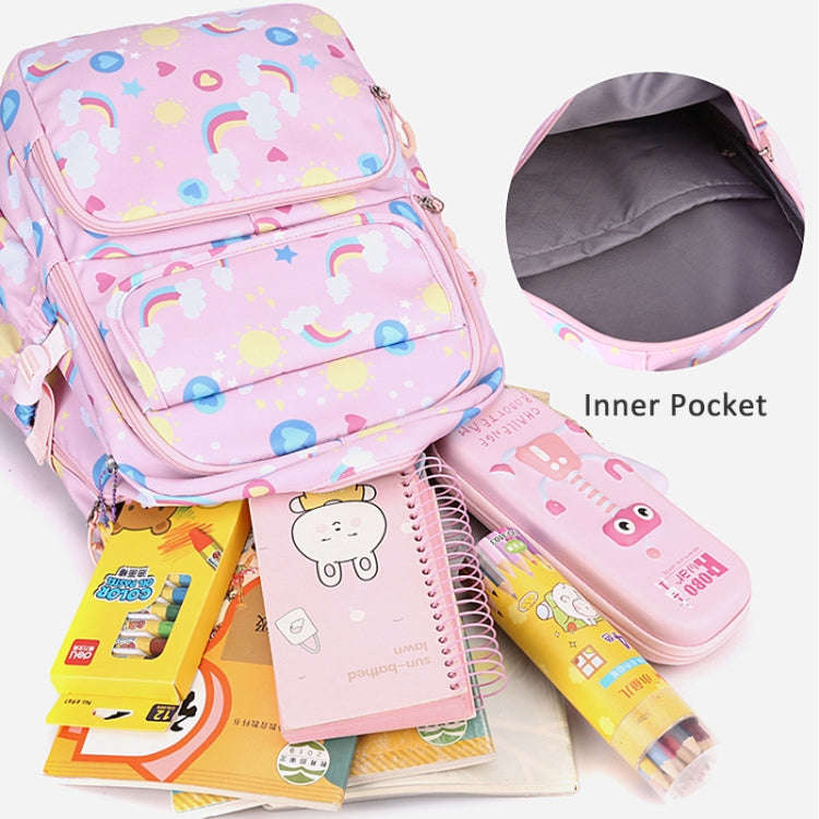 3 In 1 Kids  School Backpack Small Student Book Bag with Lunch Bag  Pencil Case(Pink)
