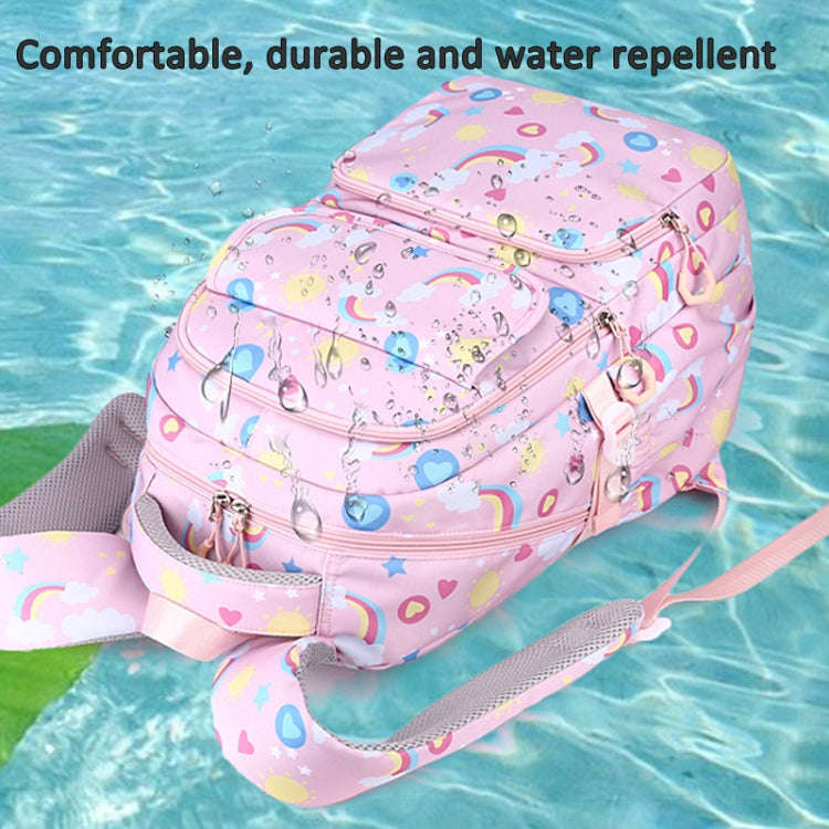 3 In 1 Kids  School Backpack Small Student Book Bag with Lunch Bag  Pencil Case(Pink)