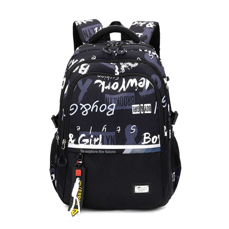 For Teens Boys Travel Laptop Backpack School Bag Casual Book Bag, Style: White Gray Letter