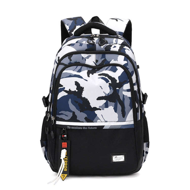 For Teens Boys Travel Laptop Backpack School Bag Casual Book Bag, Style: Blue Camouflage