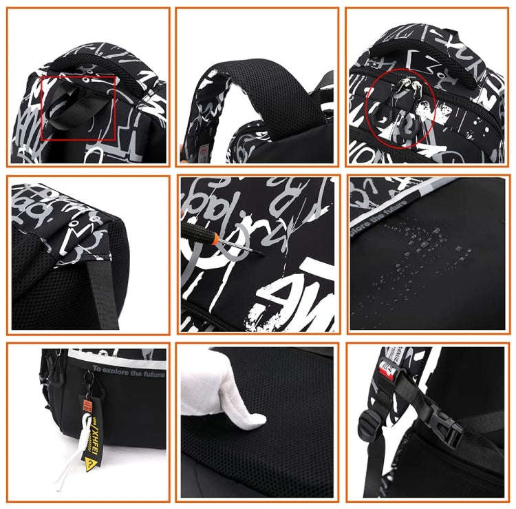 For Teens Boys Travel Laptop Backpack School Bag Casual Book Bag, Style: Graffiti