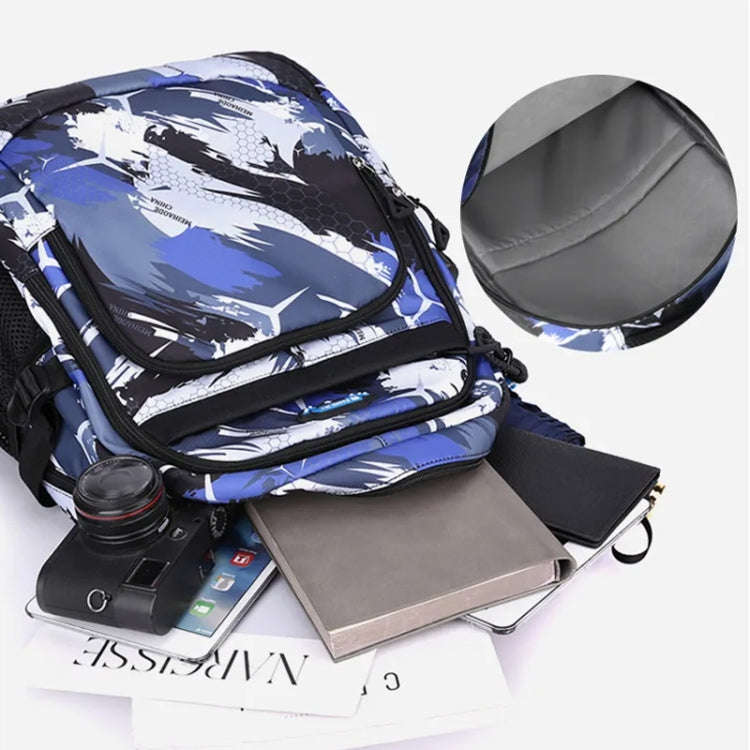 2 In 1 Men Backpack Lightweight Outdoor Daypack Boys Bookbag With Chest Bag, Spec: Blue Football