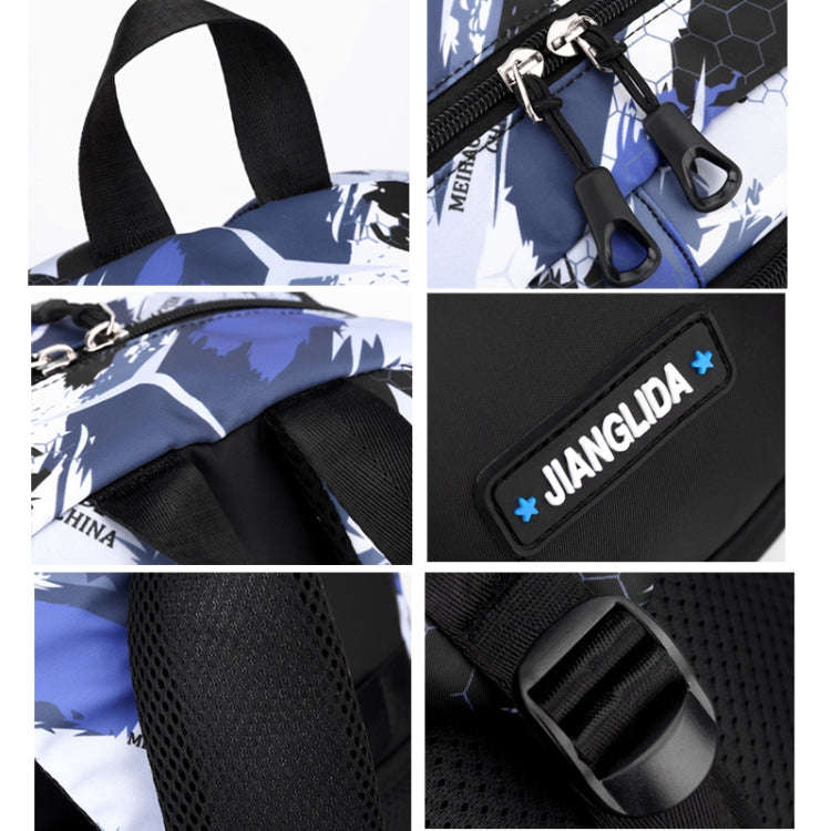 2 In 1 Men Backpack Lightweight Outdoor Daypack Boys Bookbag With Chest Bag, Spec: Blue Football