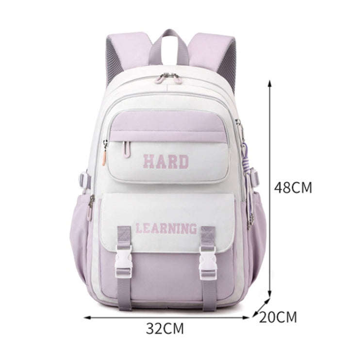 Contrast Color Casual Backpack College School Bag 15.6-inch Laptop Bag(Blue and white)