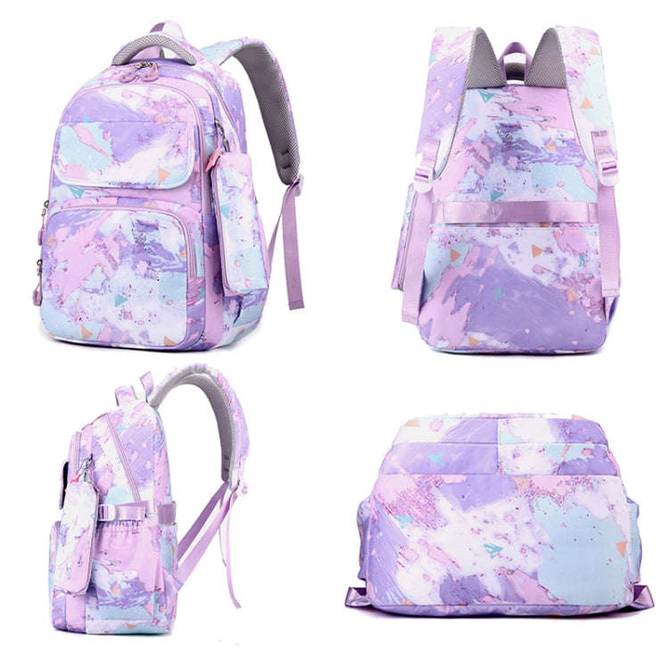 3 In 1 Kids School Backpack Small Student Book Bag with Lunch Bag  Pencil Case(Purple)