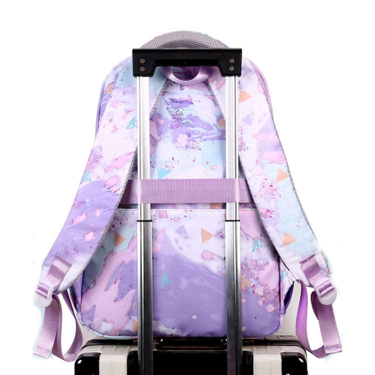 3 In 1 Kids School Backpack Small Student Book Bag with Lunch Bag  Pencil Case(Purple)