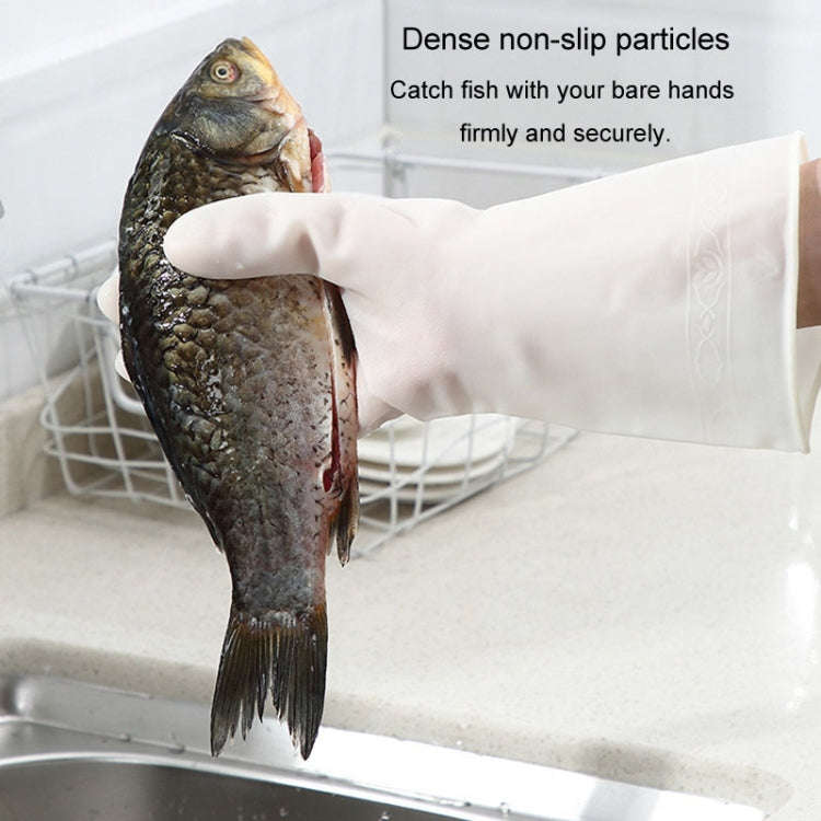 Waterproof Kitchen Dishwashing Gloves Household PVC Non-slip Laundry Housework Gloves, Size: S
