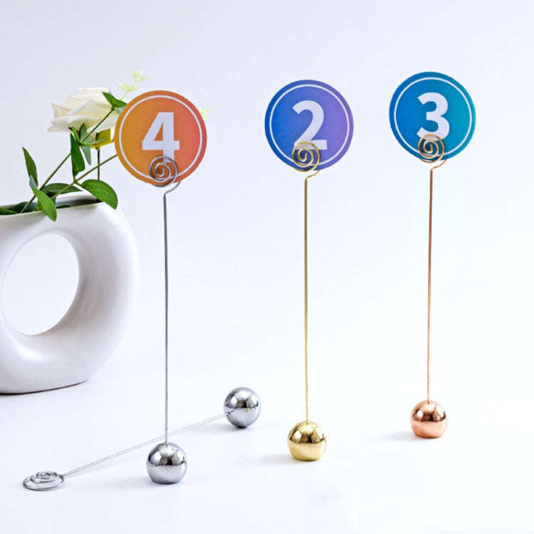 Hotel Stainless Steel Table Number Plate Restaurant Wedding Menu Holder Number Clip, Color: Gold