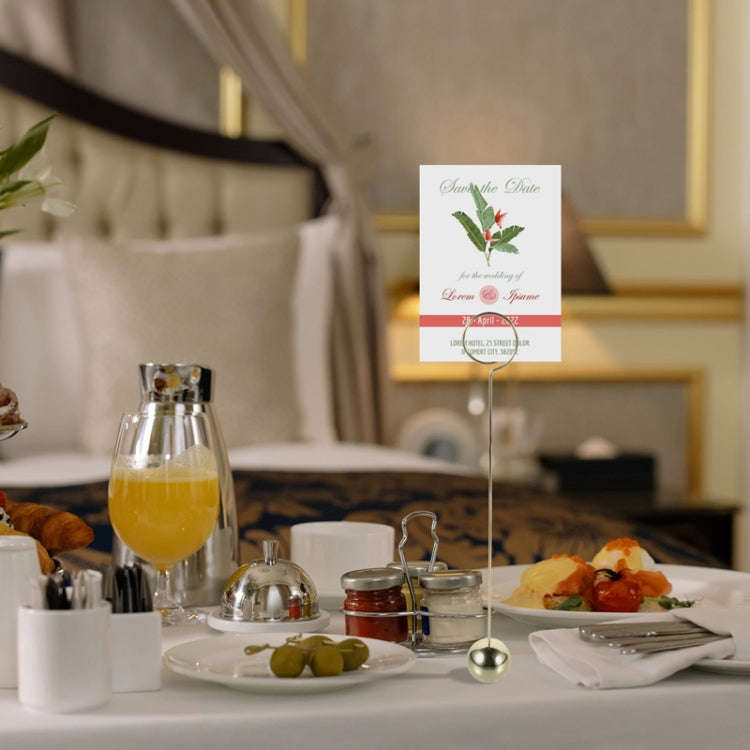 Hotel Stainless Steel Table Number Plate Restaurant Wedding Menu Holder Number Clip, Color: Gold