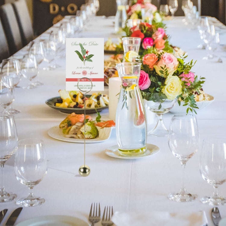 Hotel Stainless Steel Table Number Plate Restaurant Wedding Menu Holder Number Clip, Color: Gold