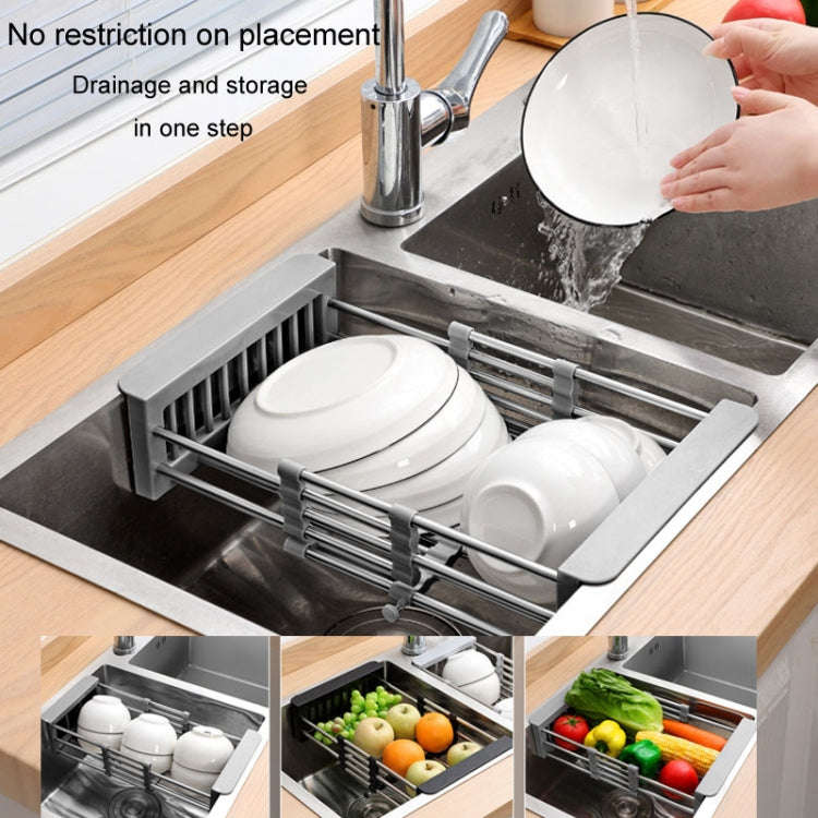 Kitchen Drainage Rack Stainless Steel Retractable Sink Shelf Flatware Storage Organizer, Specific...