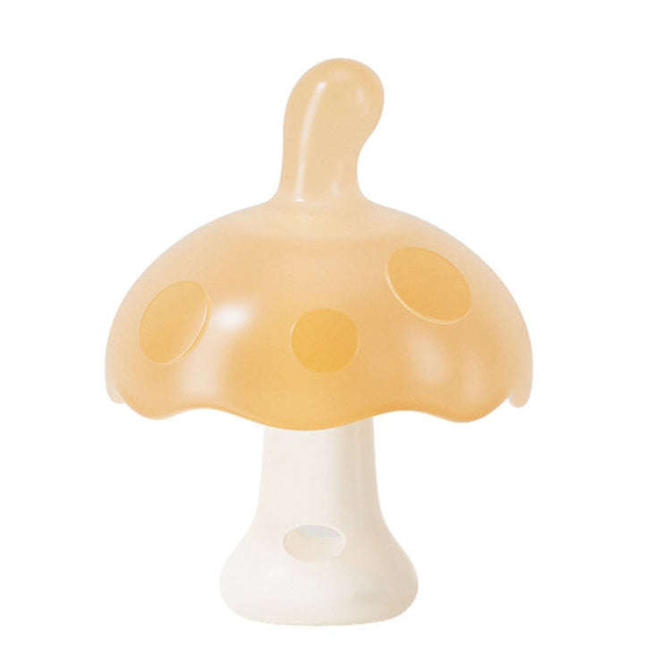 Baby Silicone Teether Small Mushroom Type Anti-Eating Hand Baby Teething Stick, Color: Beige