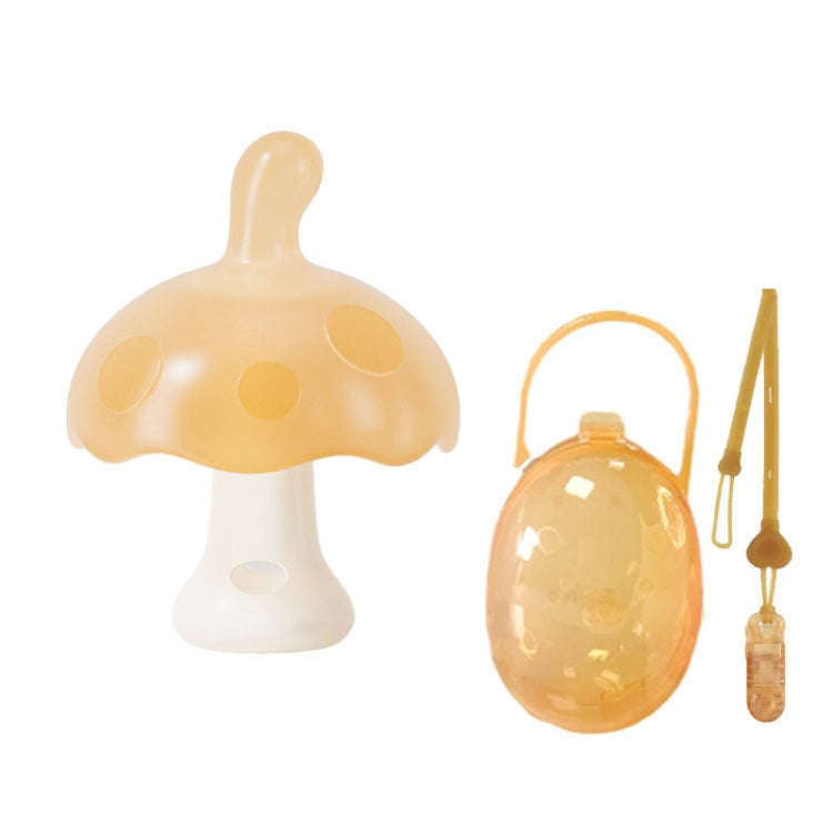 Baby Silicone Teether Small Mushroom Type Anti-Eating Hand Baby Teething Stick, Color: With Box+C...