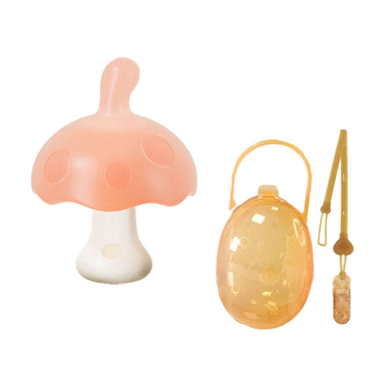 Baby Silicone Teether Small Mushroom Type Anti-Eating Hand Baby Teething Stick, Color: With Box+C...