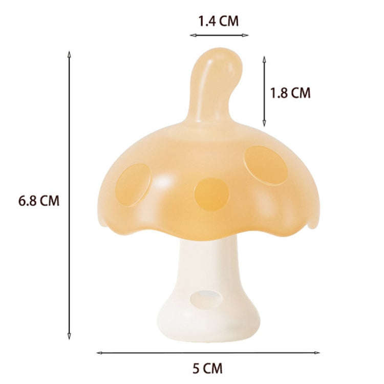 Baby Silicone Teether Small Mushroom Type Anti-Eating Hand Baby Teething Stick, Color: With Box+C...