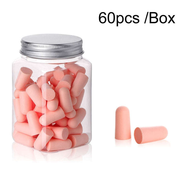 60pcs /Box Memory Foam Earplugs Student Dormitory Sleeping Noise Reduction Soundproof Earplugs(Pink)