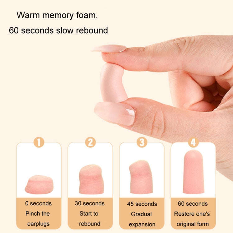 60pcs /Box Memory Foam Earplugs Student Dormitory Sleeping Noise Reduction Soundproof Earplugs(Pink)