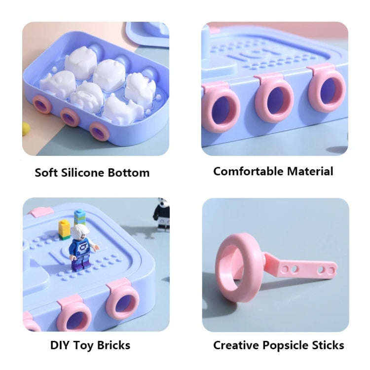 Boat Shape Cartoon Silicone Ice Mold DIY Ice Cream Popsicle Molds(Pink)