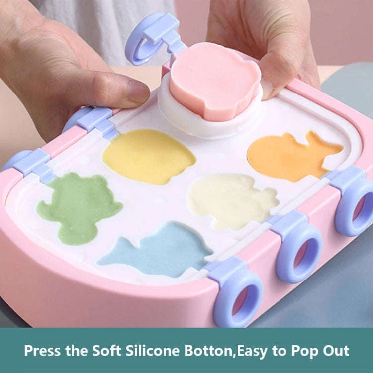 Boat Shape Cartoon Silicone Ice Mold DIY Ice Cream Popsicle Molds(Pink)