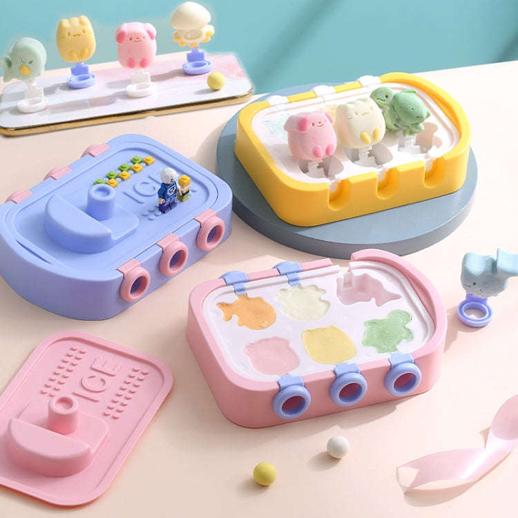 Boat Shape Cartoon Silicone Ice Mold DIY Ice Cream Popsicle Molds(Pink)