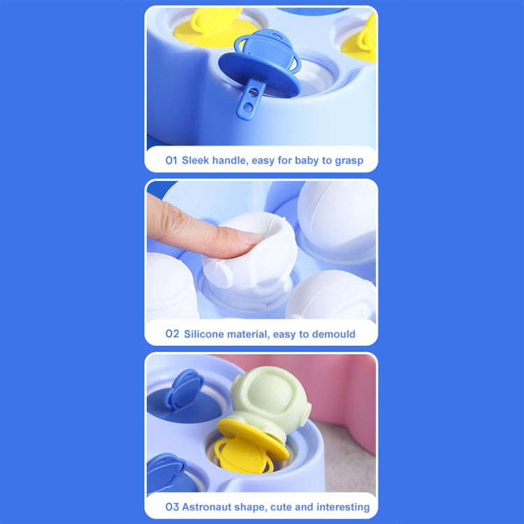 Astronaut Silicone Ice Mold Homemade DIY Popsicle Ice Cream Cartoon Mold(Blue)