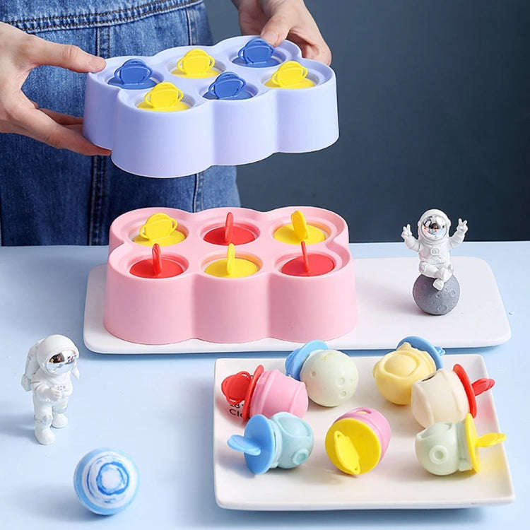 Astronaut Silicone Ice Mold Homemade DIY Popsicle Ice Cream Cartoon Mold(White)