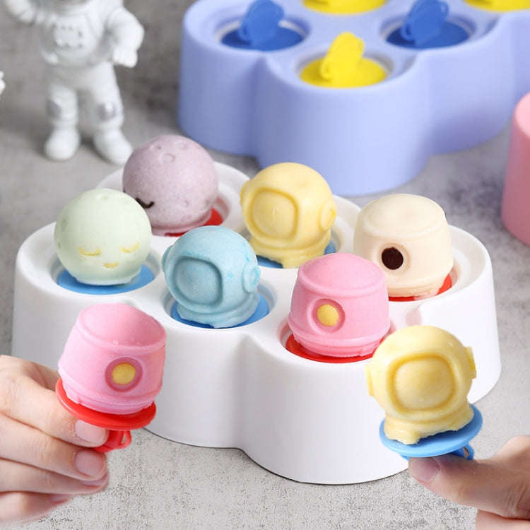 Astronaut Silicone Ice Mold Homemade DIY Popsicle Ice Cream Cartoon Mold(White)