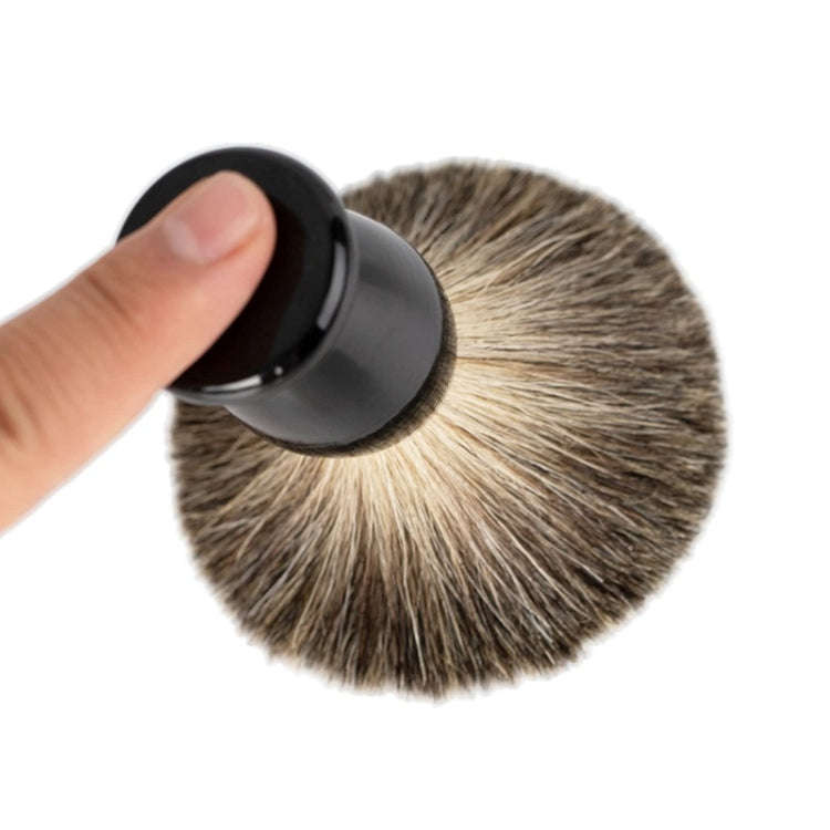 3pcs /Set Men Foam Manual Wooden Handle Beard Brush Set, Color: Badger Hair Silver
